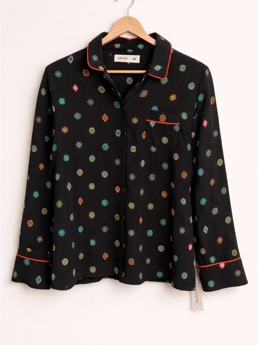 Kenzo x H&M 100% Silk Button Down Print Blouse 8